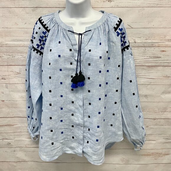 March Eleven linen embroidered blouse - Picture 6 of 9